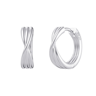 925 Silver Minimalist Hoops in hallmarked silver displayed on a white background showing their mirror-bright circular design.