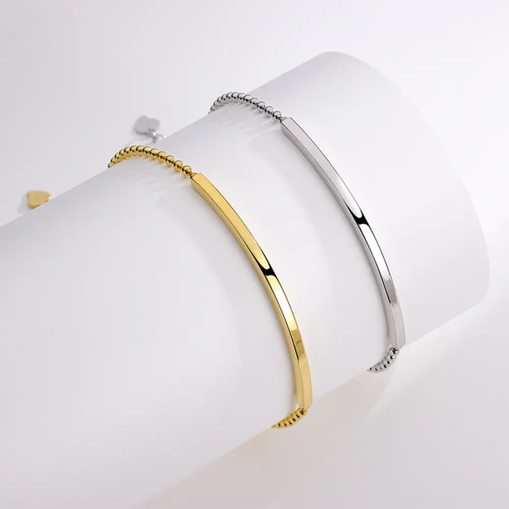 925 Silver Bead Bar Bracelet