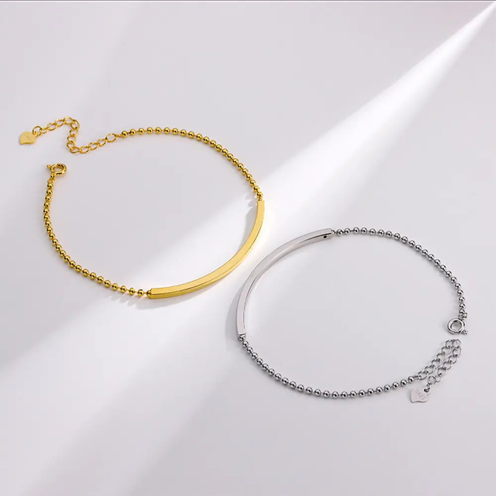925 Silver Bead Bar Bracelet