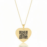 14K Gold Photo Engraved Heart Necklace styled within a curated layered gold stack