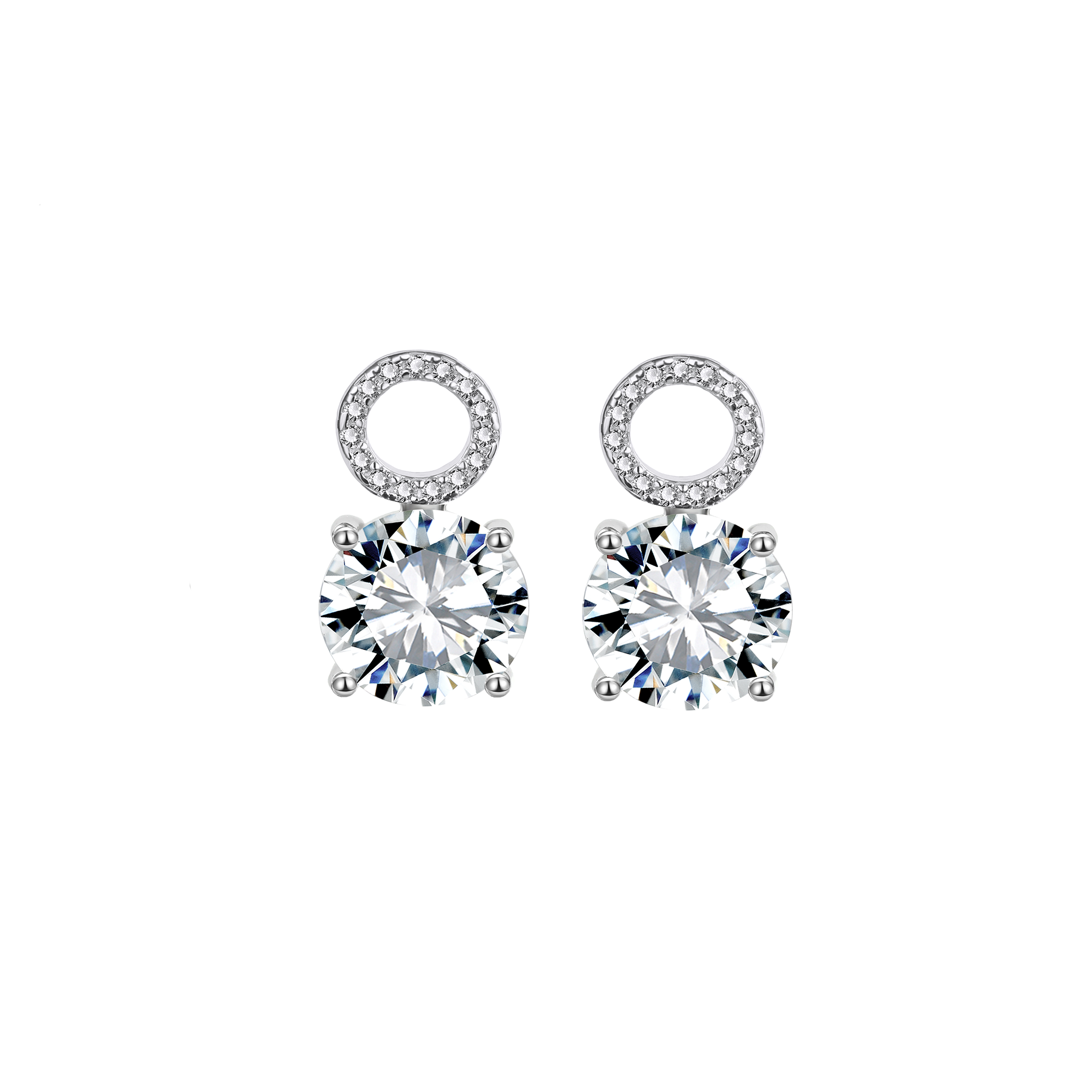 925 Silver Blue Drop Interchangeable Hoops