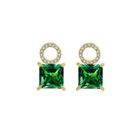 Ruby & Emerald Interchangeable Hoops · 925 Silver, 14K Gold Finish