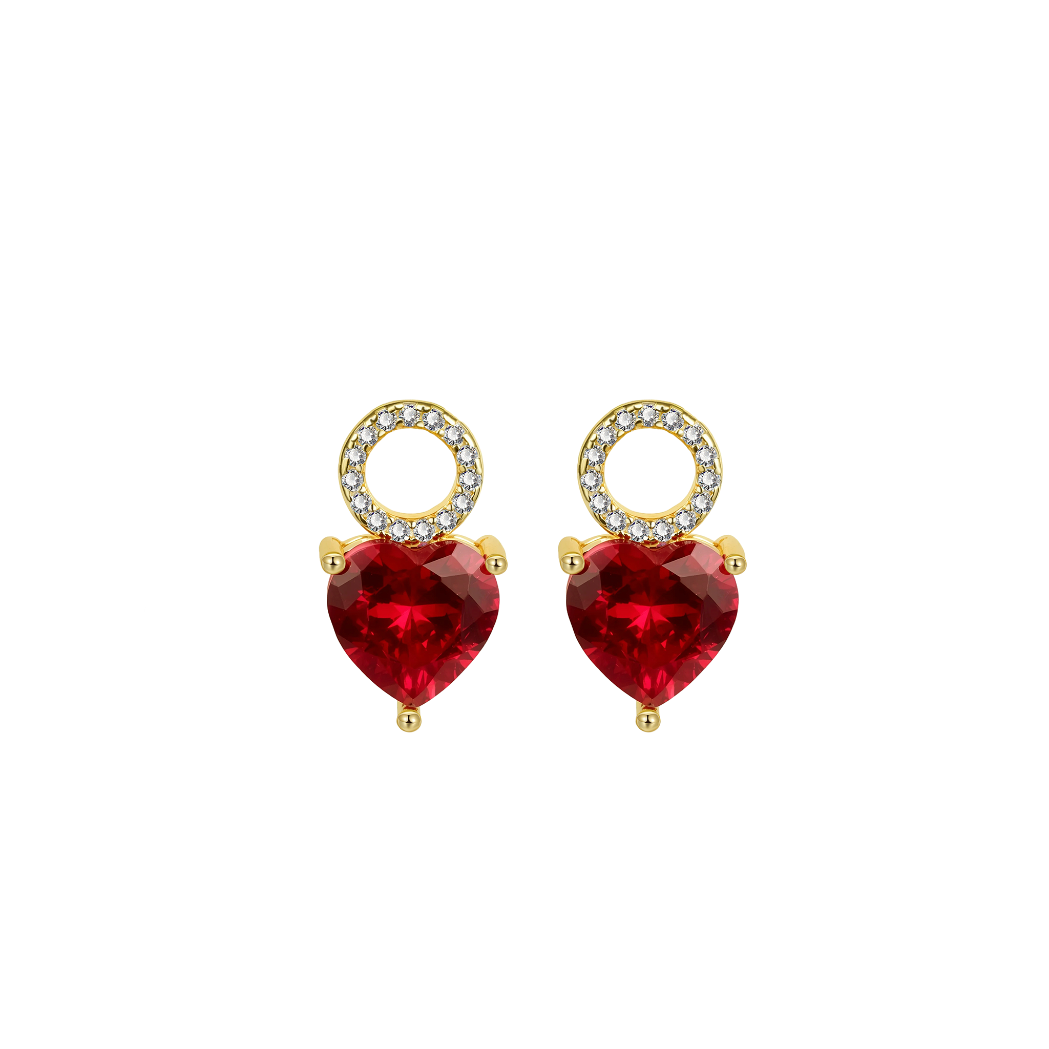 Ruby & Emerald Interchangeable Hoops · 925 Silver, 14K Gold Finish