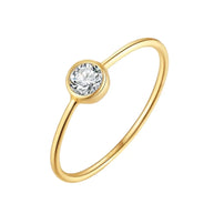 Front view of the 14K gold plated 925 silver eternity wedding band on white, showing the continuous AAAAA zirconia row. Hallmarked Loretana piece, hand-finished in Kaunas.