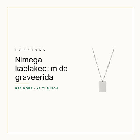 Nimega kaelakee: mida graveerida ja kuidas valida · Loretana