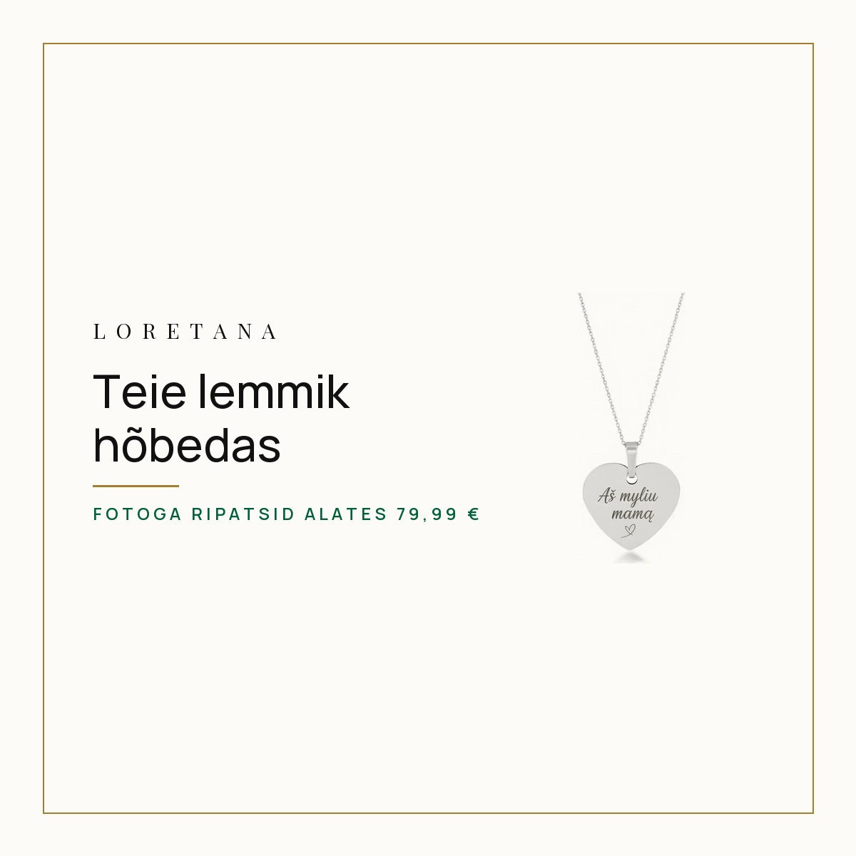 Kas lemmiklooma fotot saab ripatsile graveerida? · Loretana