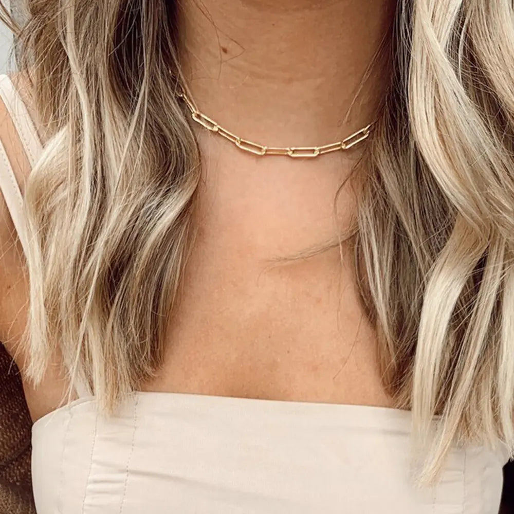 925 Silver Paperclip Chain Necklace